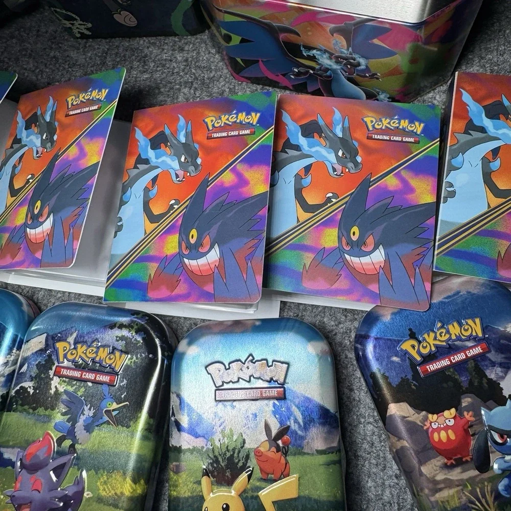 Lot Of Pokemon Ascended Hero's Mini Tins & Other Tins & Phantasmal Binders EMPTY